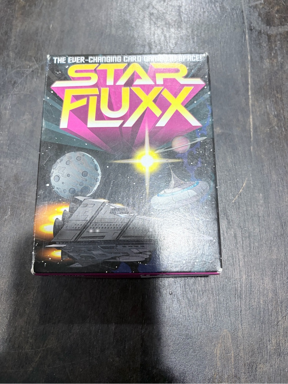 Star Fluxx Card Game - Retro Space Design (Purple, Yellow, Black)